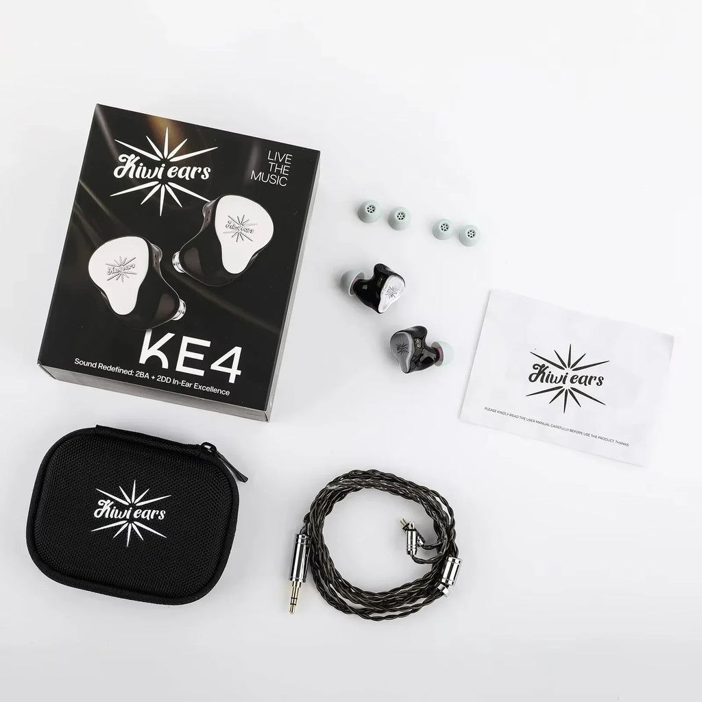 Kiwi Ears KE4 Hybrid IEMs: 2DD+2BA Wired Earphones | Tidesmit Tidesmit