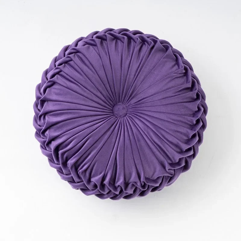 Light Luxury Solid Color Dutch Plush Pumpkin Sofa Pillow Handsewn Wheel Shape Chair Waist Pillow Cushion