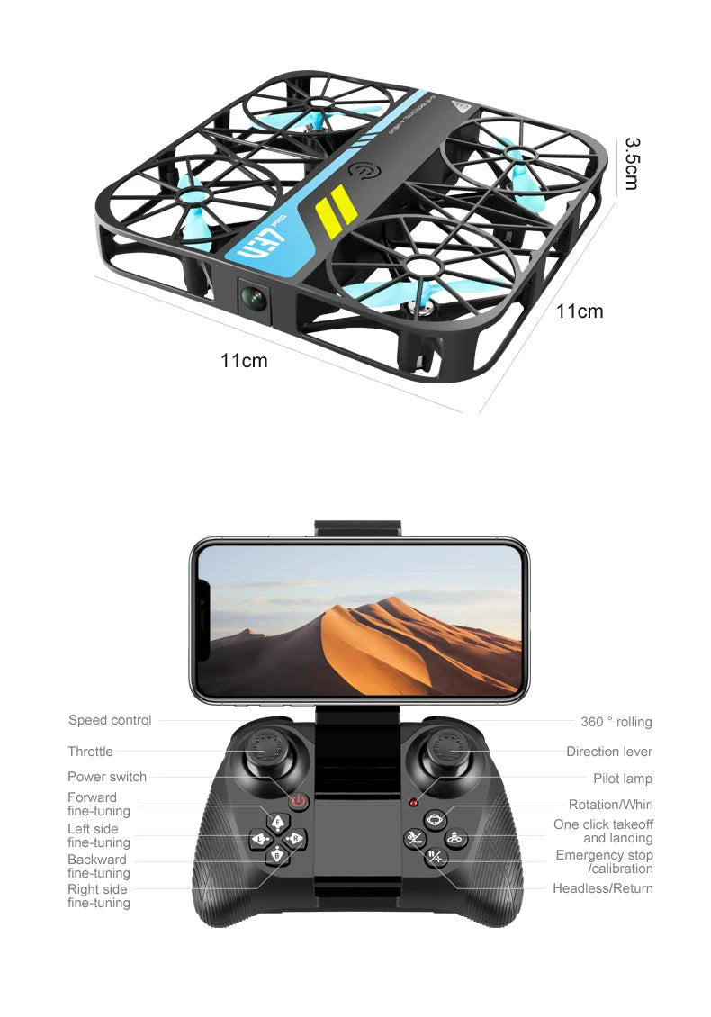 8K Camera Drone V37 - Foldable Quadcopter for Beginners by Tidesmit Tidesmit