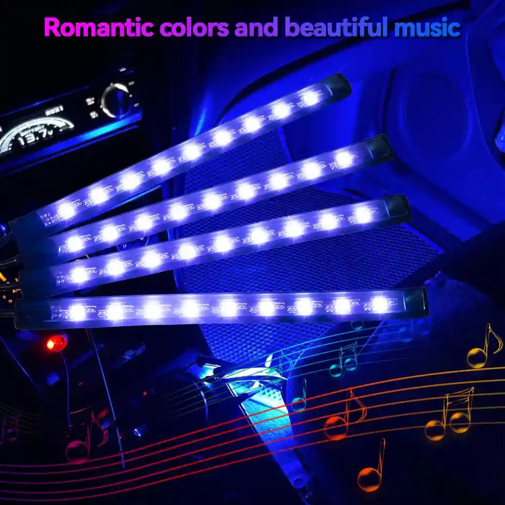 Tidesmit Car Interior LED Ambient Lights - App Controlled RGB USB Lighting Tidesmit