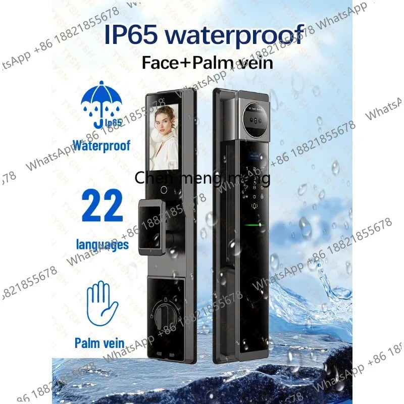 Face Real-time Intercom Smart Door Lock Biometric Electronic Security Camera Intelligent Fingerprint Password Key Unlock