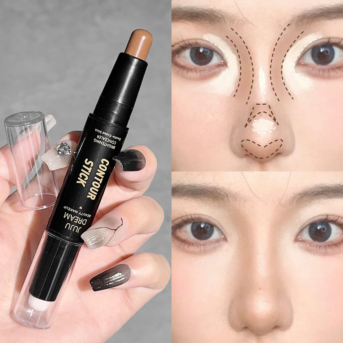 Tidesmit dual-ended highlighter and concealer pen for natural 3D contouring and bright face makeup application