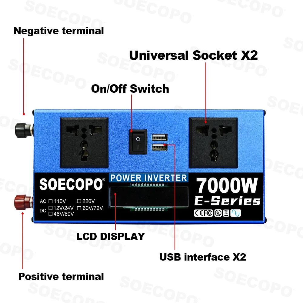 7000W Portable Solar Generator Kit 12V/24V To 110V 220V Inverter 100A Controller 200W Panel Power Mini Fridge Lights for Camping