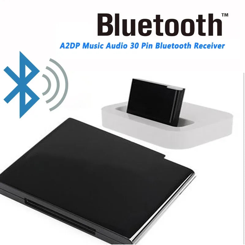 30 Pin Bluetooth Receiver for Dock Speakers - Black Audio Adapter Tidesmit