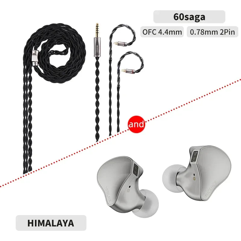 Himalaya Dual Dynamic HiFi In-Ear Monitors | Tidesmit IEM IEM OFC 4.4 60saga Tidesmit
