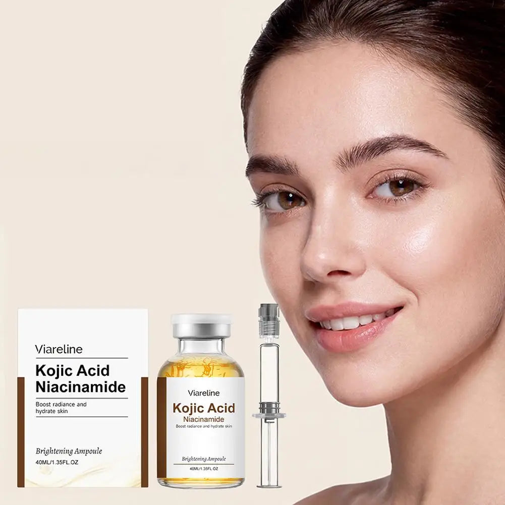 Brightening Kojic Acid & Niacinamide Ampoule 40ml Even Skin Tone Hydrating Moisturizing Dual Care Easy To Use Skincare