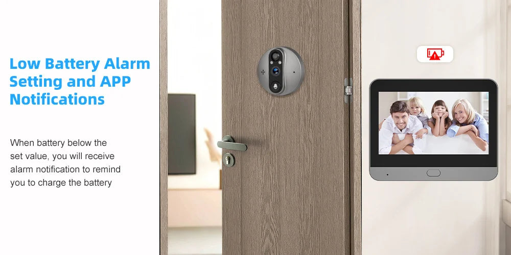 4.3'' IPS Screen Smart life/Tuya APP 2.4G 3MP Wireless wifi Video Intercom Doorbell eye PIR High-definition Visual Monitoring