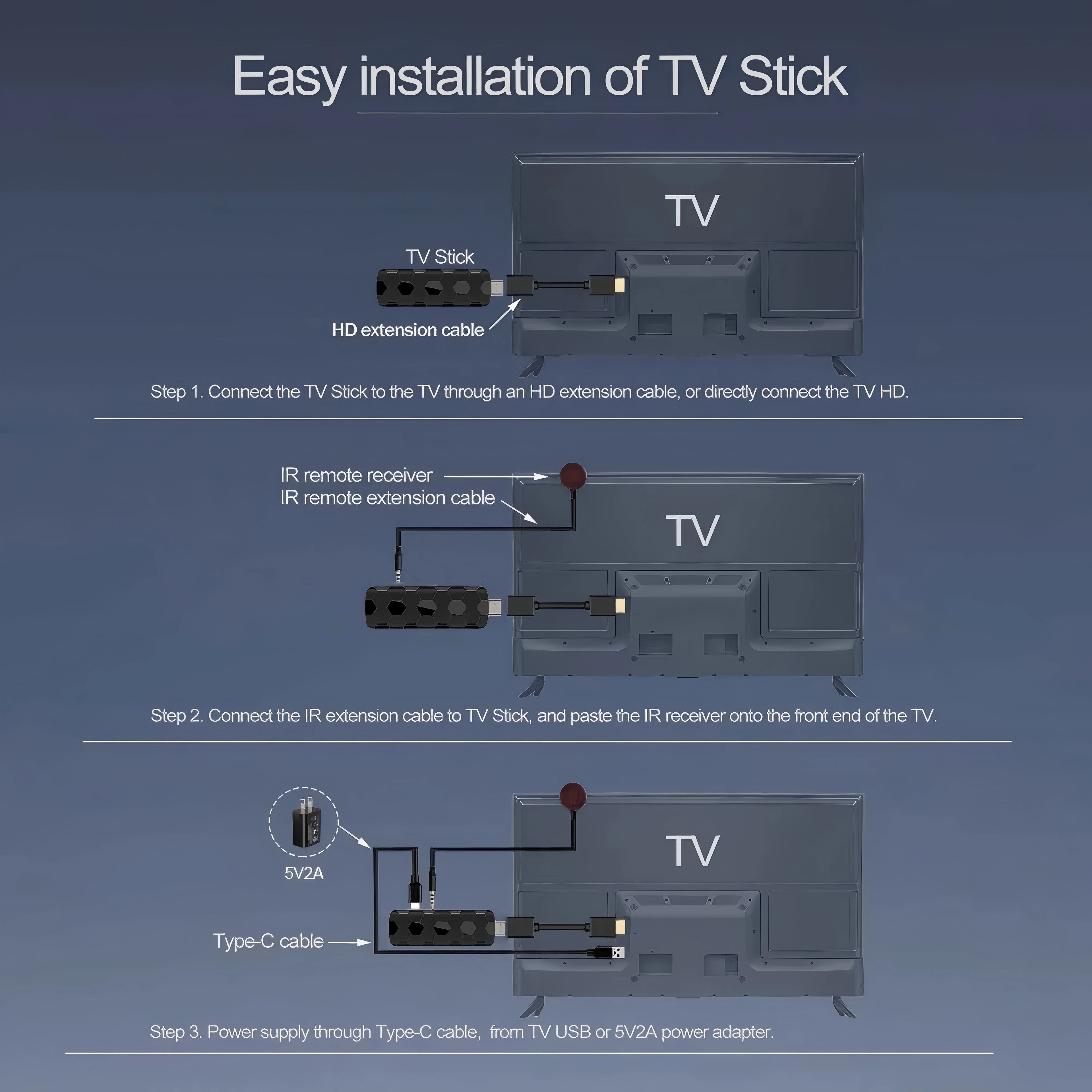 Android TV Stick 8GB 128GB 4K Streaming Box with Voice Remote Tidesmit