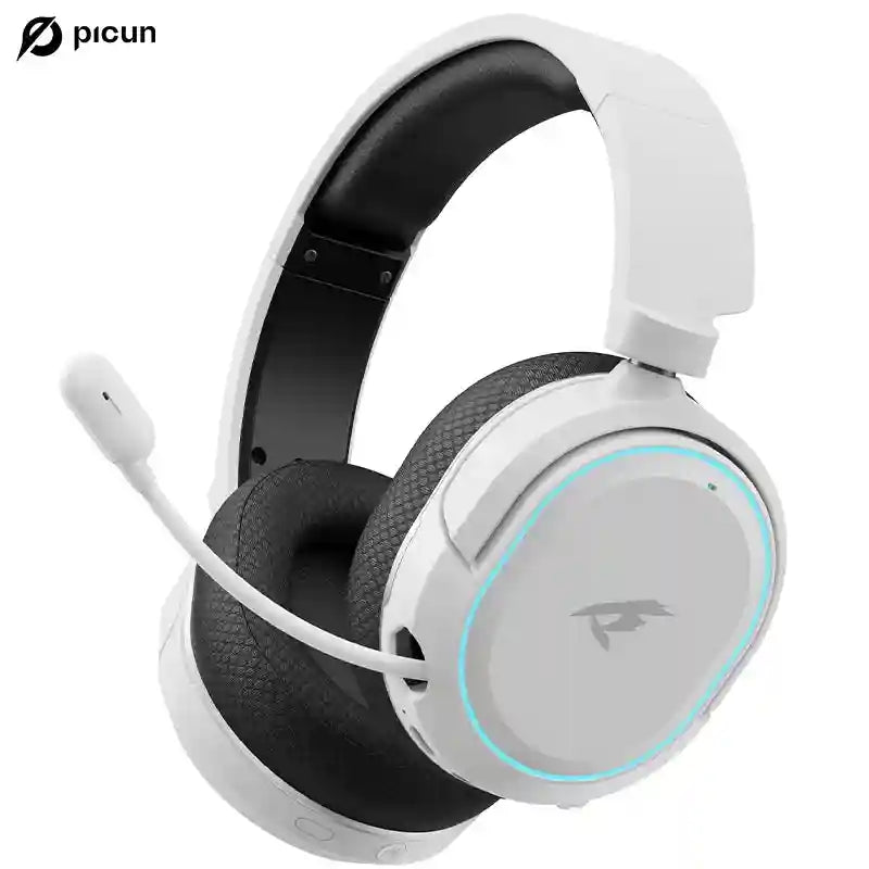 Wireless Gaming Headset with 7.1 Surround Sound and Low Latency Audio White Black Tidesmit