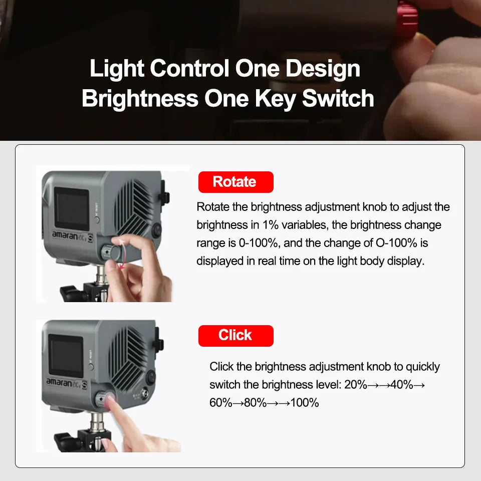 Amaran 60x S COB LED Video Light - Bi-Color Adjustable Studio Lighting Tidesmit