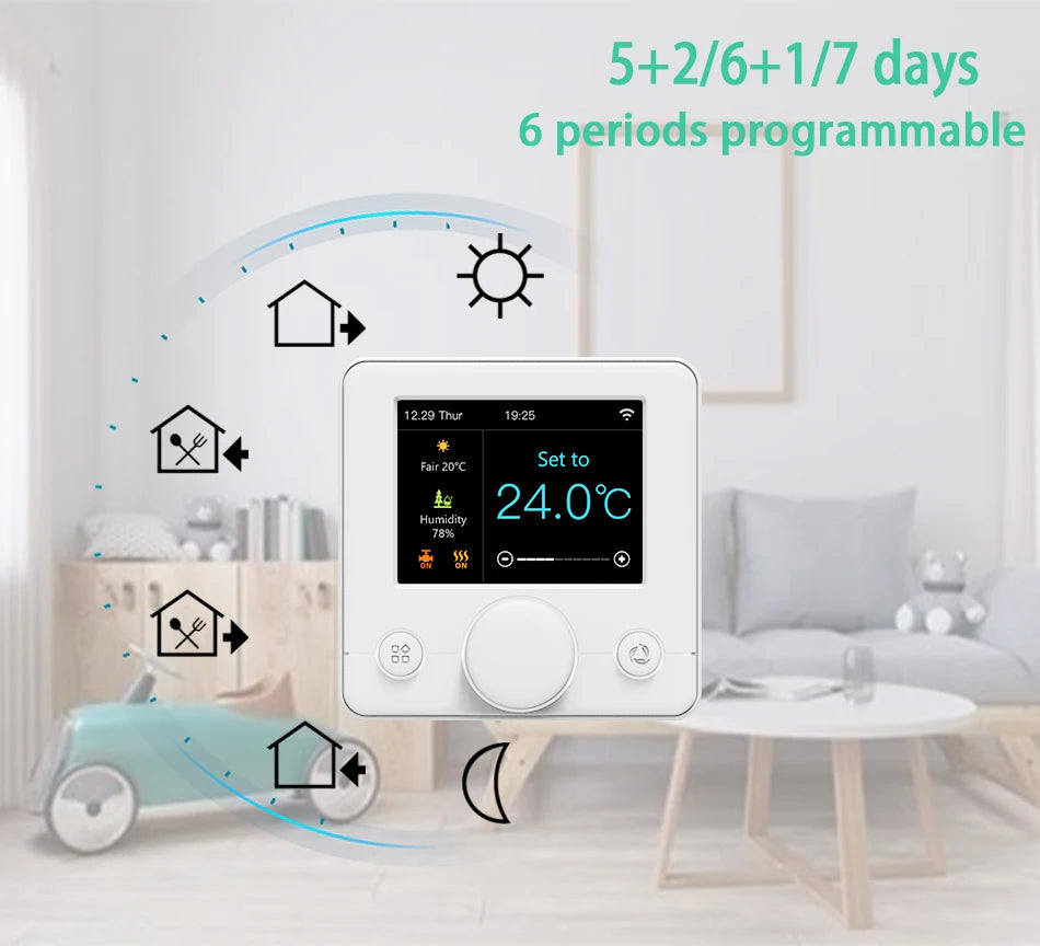 Tuya WiFi Smart Floor Heating Thermostat Regulator Warm Electric/Water Gas Boiler Remote Temperature Controller Alexa Google