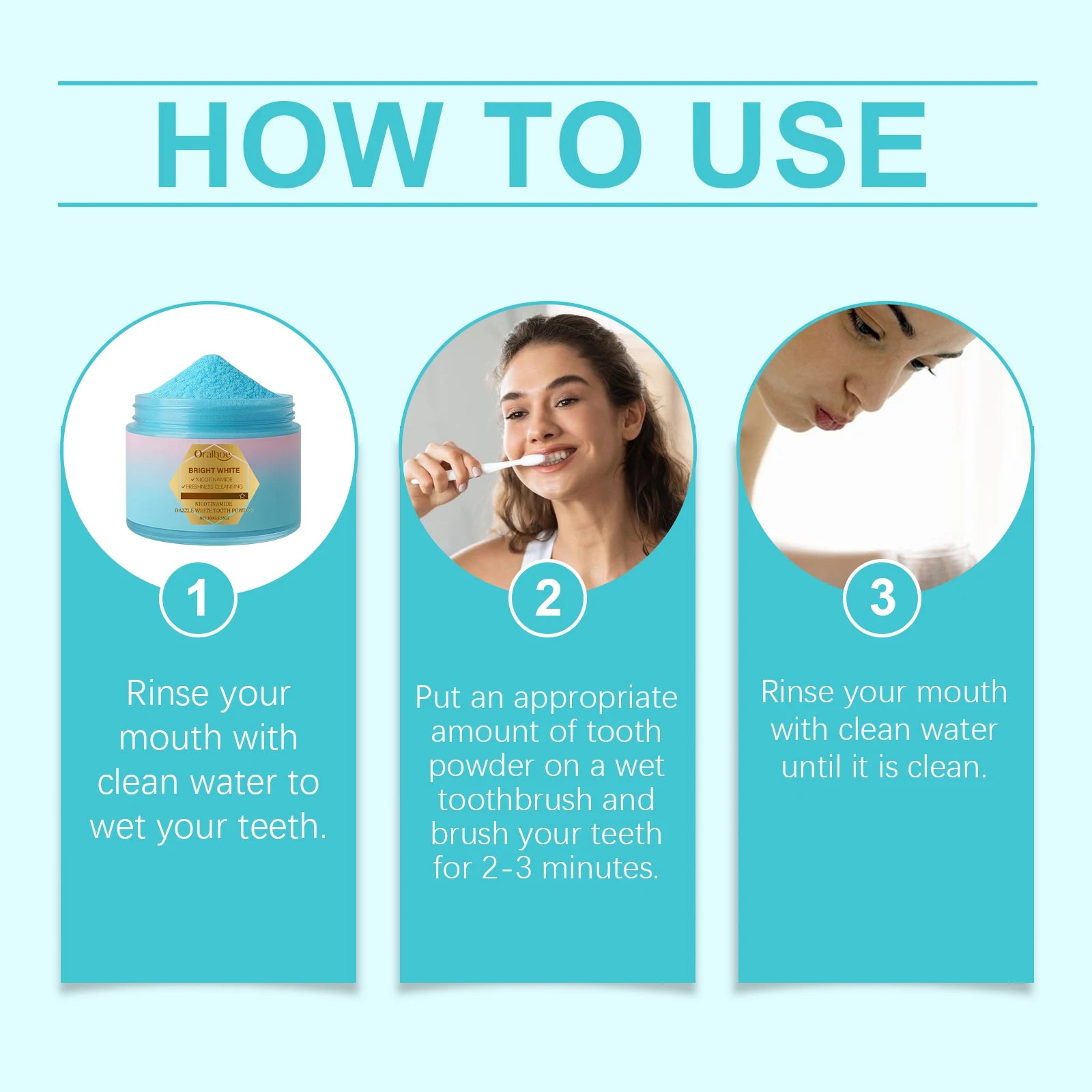 Tidesmit Niacinamide teeth whitening powder for plaque removal and fresh breath