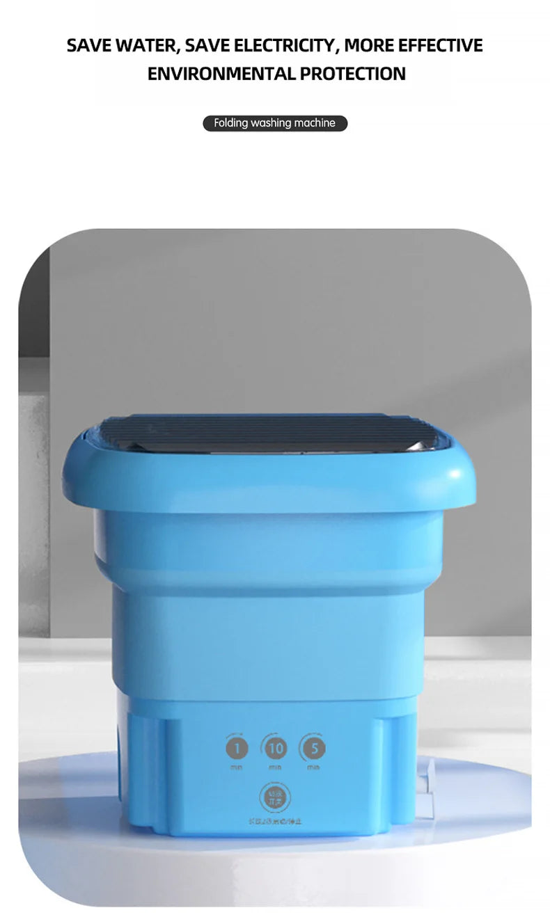 Tidesmit 2025 portable folding clothes washing bucket and dryer, compact laundry appliance side angle view, image 9