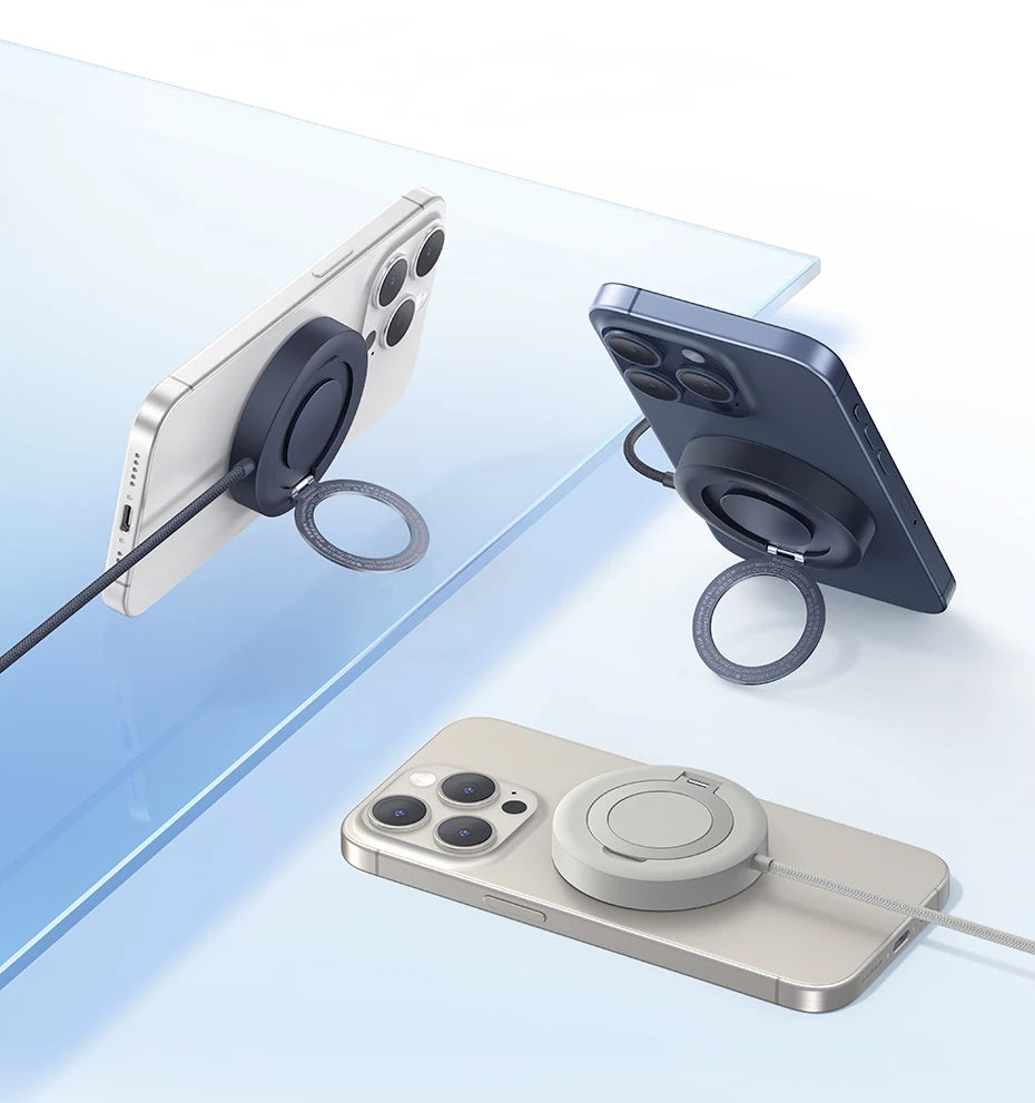 Magnetic Wireless Charger for iPhone 16/15 with Adjustable Stand Tidesmit