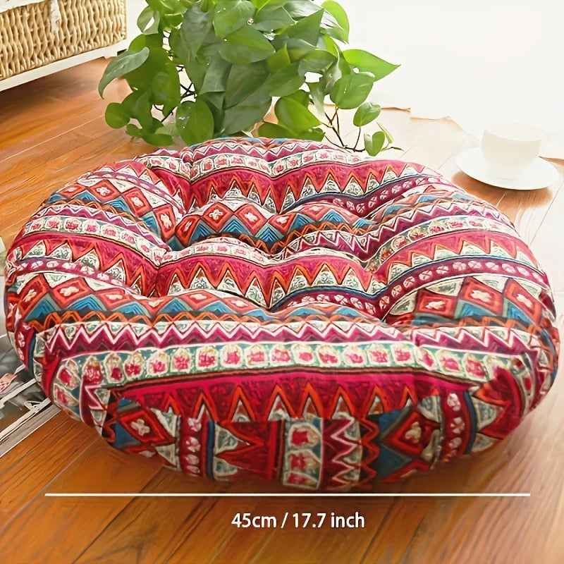 Square/Round Seat Cushion Suitable for Yoga, Dining, and Office Chairs, Ethnic Style FabricsTatami Bench Cushions, Home Decor