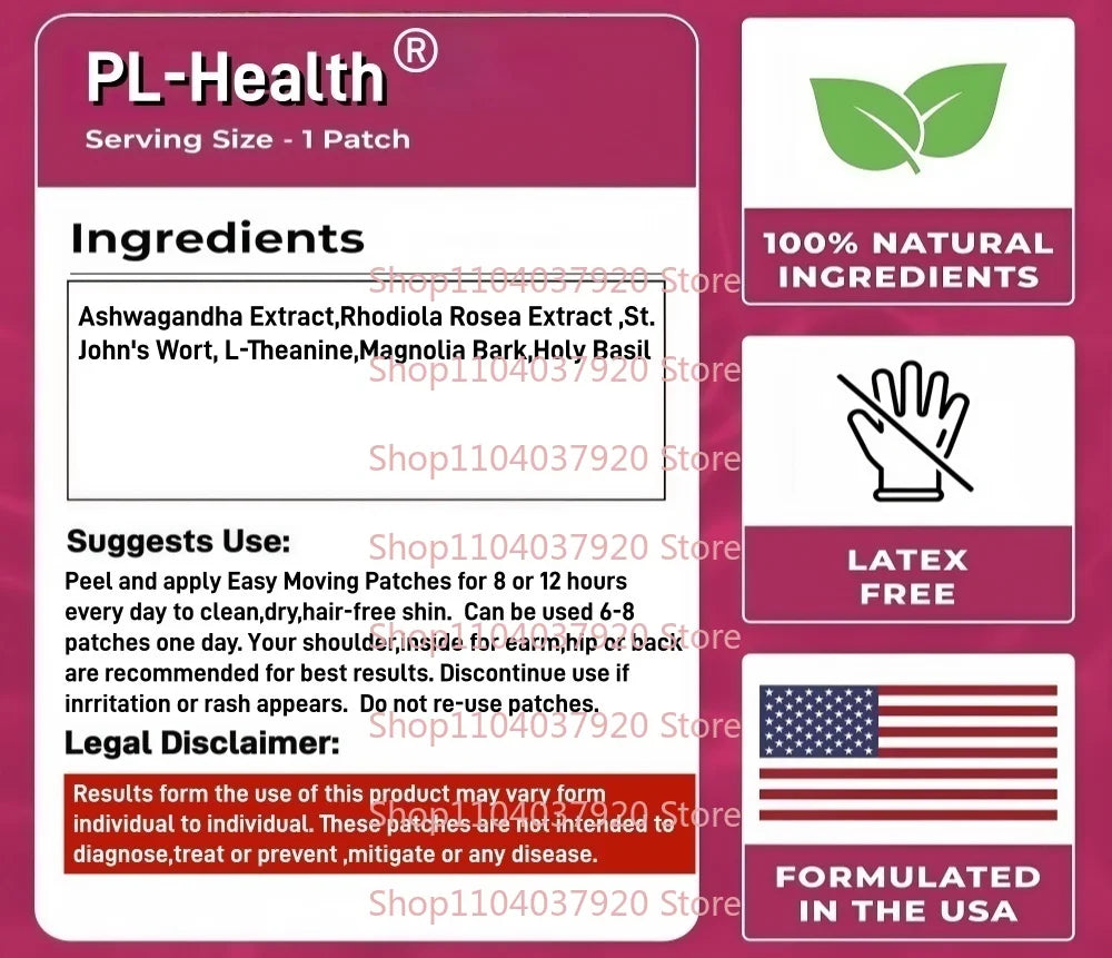 30 Patches Cortisol Detox Transdermal Patches for Women, with Magnesium,  L-Theanine for Hormone Balance, Mood & Digestion