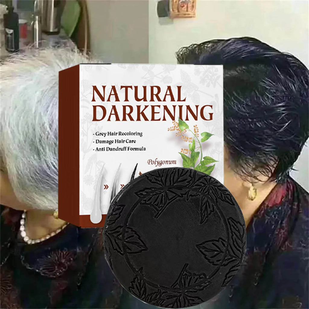 White hair killer, polygonum multiflorum shampoo soap，remove gray hair and restore natural hair color in 7 days