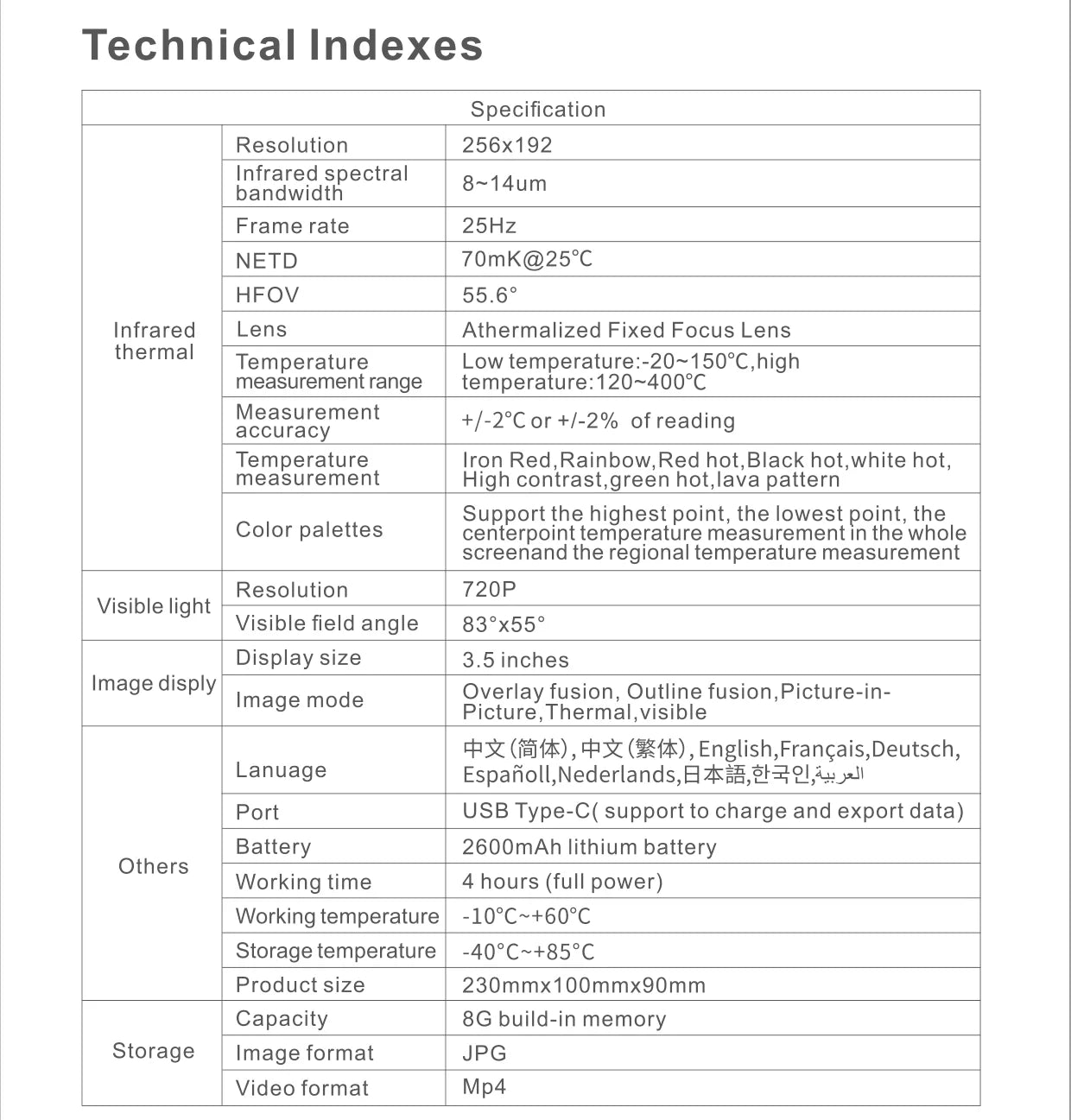 NOYAFA NF-526E Thermal Imager 256*192 Handheld thermal Camera Infrared Temperature Meter For Repair, PCB, Circuit Testing