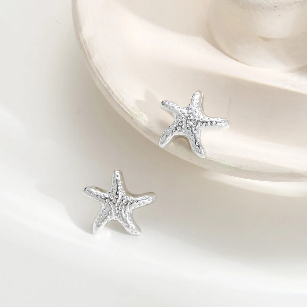 Punk Metal Starfish Stud Earrings for Women Fashion Gold Color Star Geometric Temperament Earrings Summer Jewelry Gift