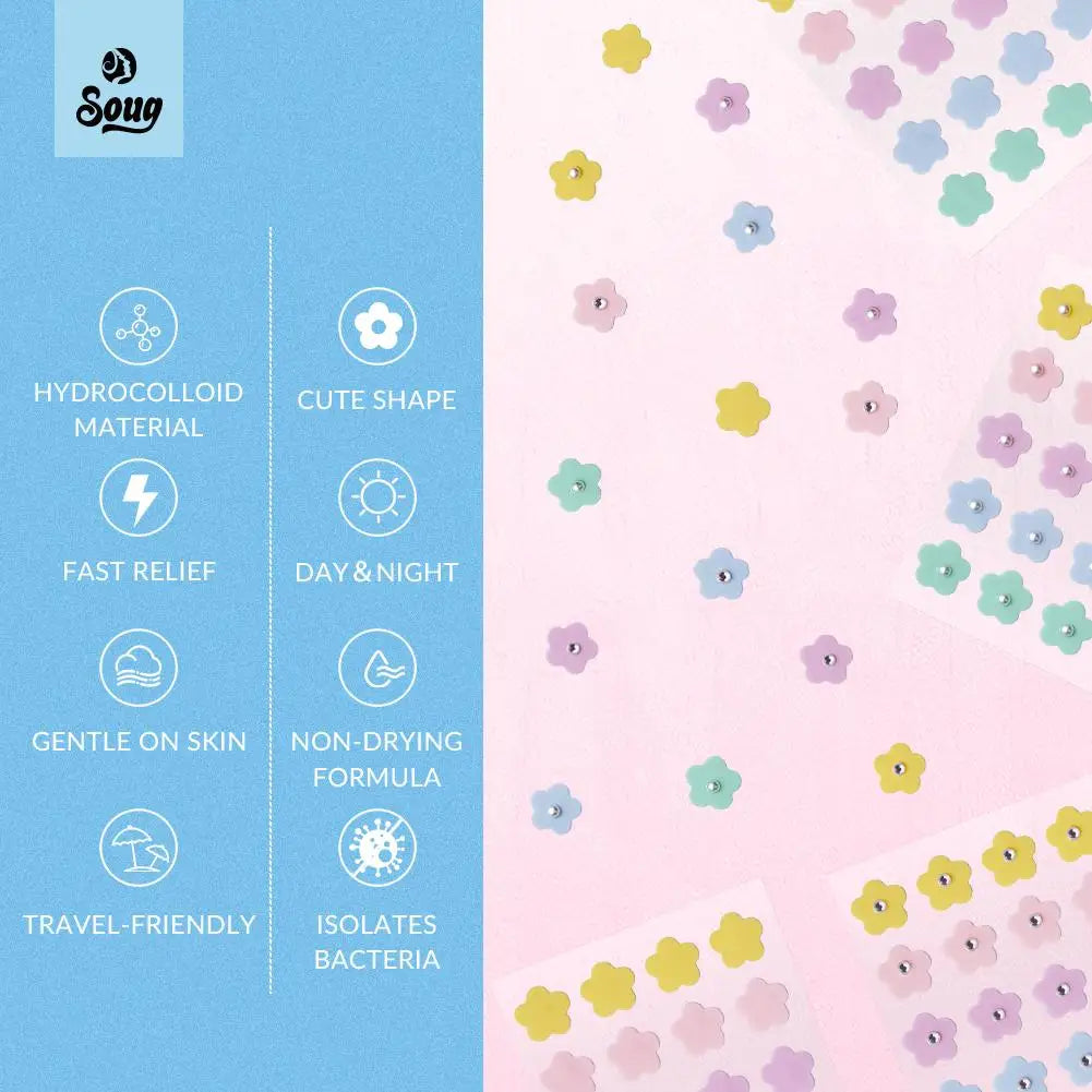 20/60pcs Hydrocolloid Acne Patches Flower Shape Pimple Patch For Face Spot Treatment Stickers For Overnight Makeup