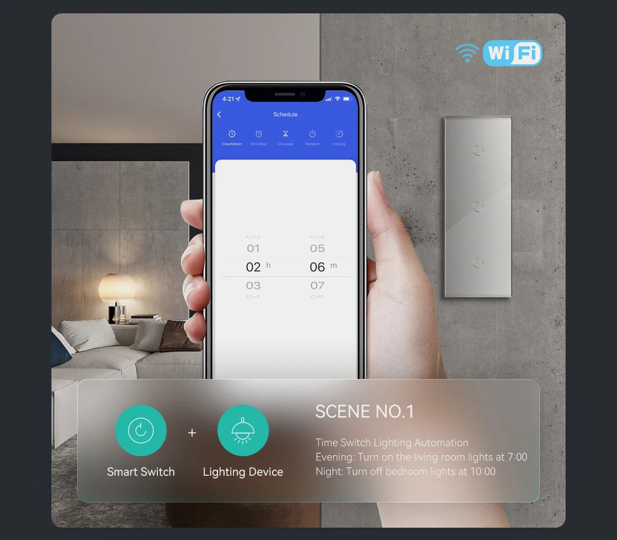 WiFi Smart Light Switch - Glass Touch Panel | Tidesmit Home Automation Tidesmit