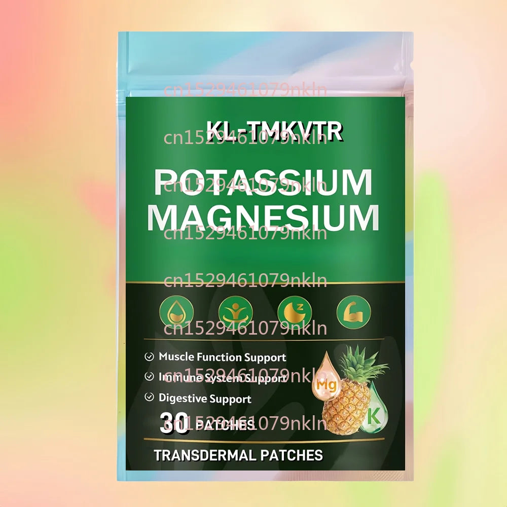 30 Patches Potassium Magnesium Transdermal Patches with Glycinate, Taurate, Citrate,Potassium for Immune Health & Muscle Support
