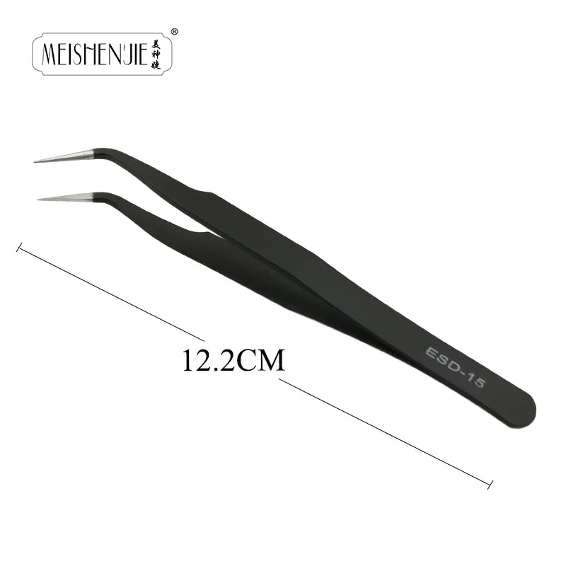 MEISHENJIE 1PC Stainless Steel Curved Straight Eyebrow False Eyelash Tweezers Nail Art Extension Makeup Tool Eeyelashes