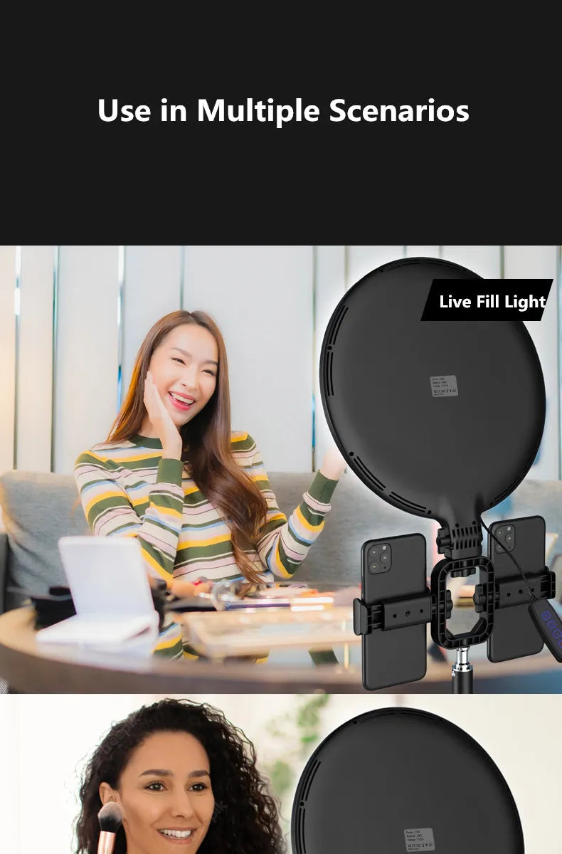 10-Inch LED Ring Light with 2M Adjustable Tripod for Professional Streaming Tidesmit
