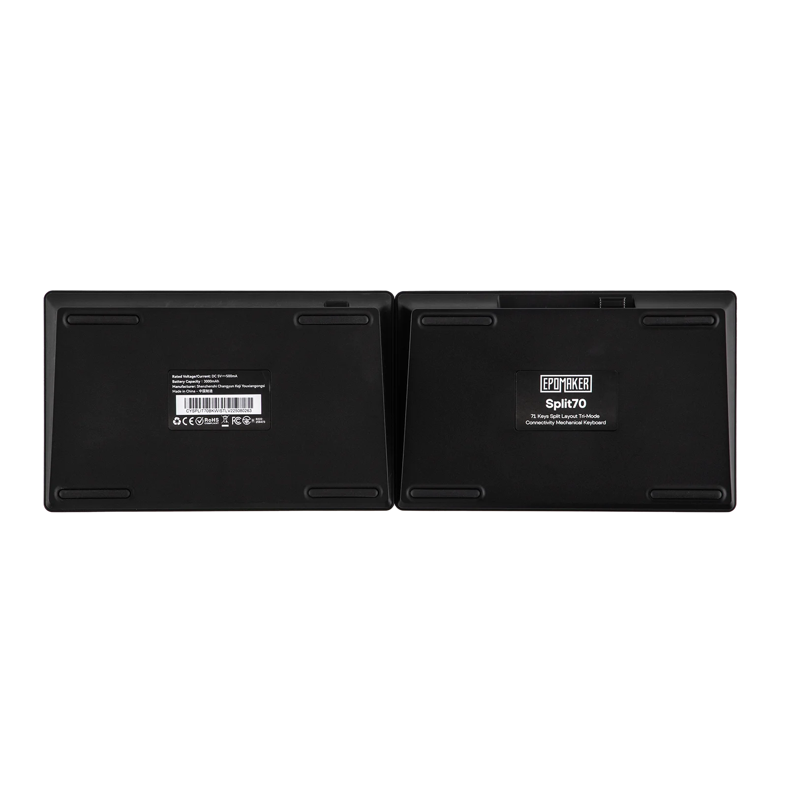 EPOMAKER Split70 QMK/VIA 70% Split Layout Wired/BT/2.4Ghz Wireless Mechanical Keyboard with Programmable Knob Mac Modifier