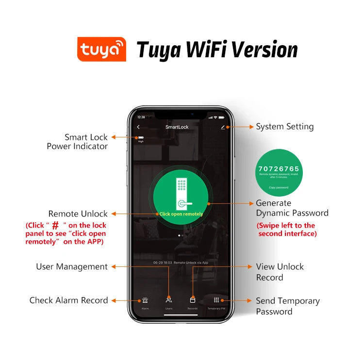 Tuya Smart Outdoor Waterproof Door Lock with Face Recognition Video Intercom RFID Card Password Electronic Lock for Iron Door