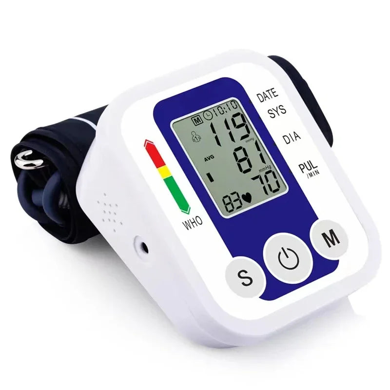 Digital Arm Blood Pressure Meter Cuff Medical Automatic Pressure Tonometer Tensiometer Heart Rate Pulse Meter BP Monitor Healthy
