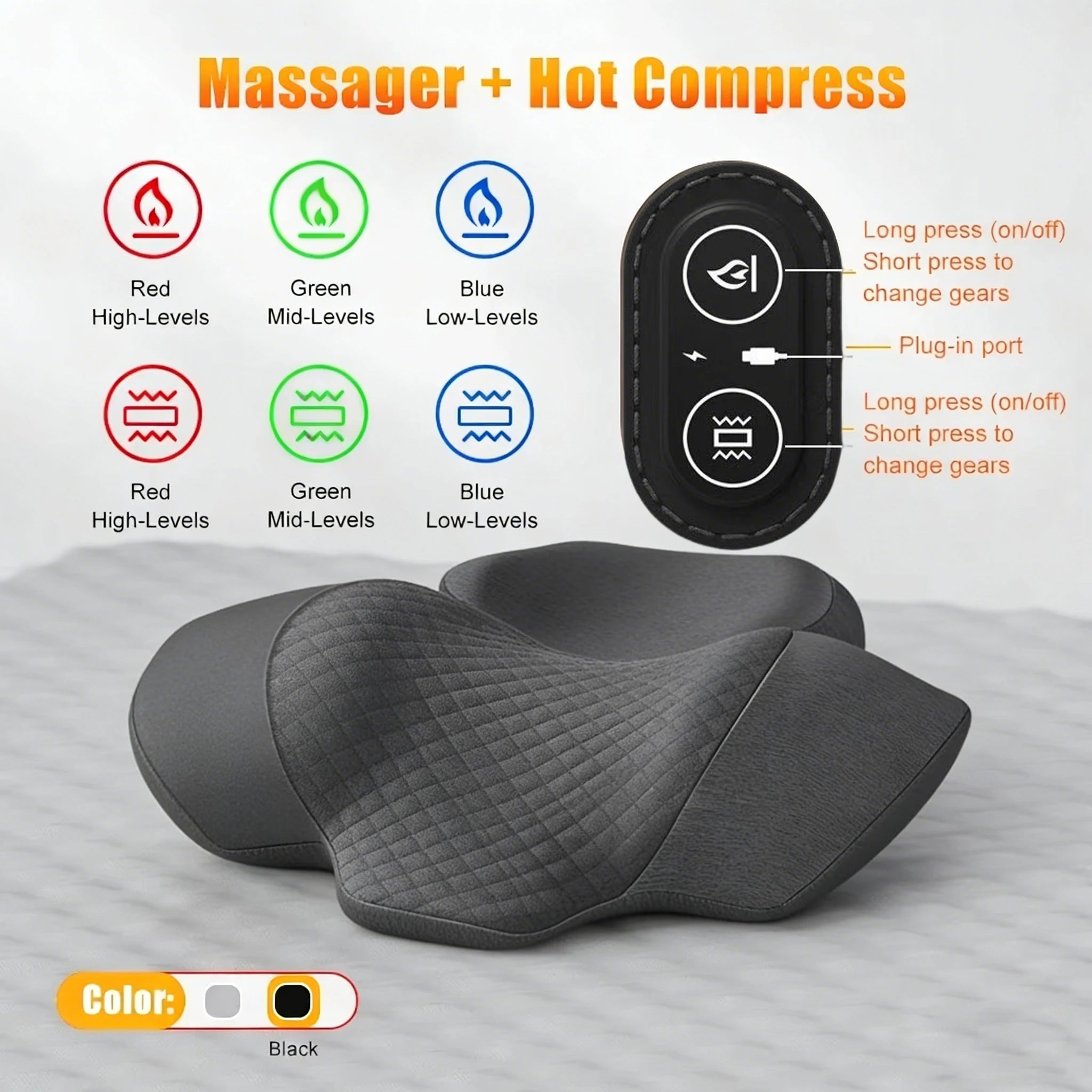 Electric Neck Massager with Heat and Traction Therapy - Tidesmit Relaxation Treatment NEW-Hot-Massage Tidesmit
