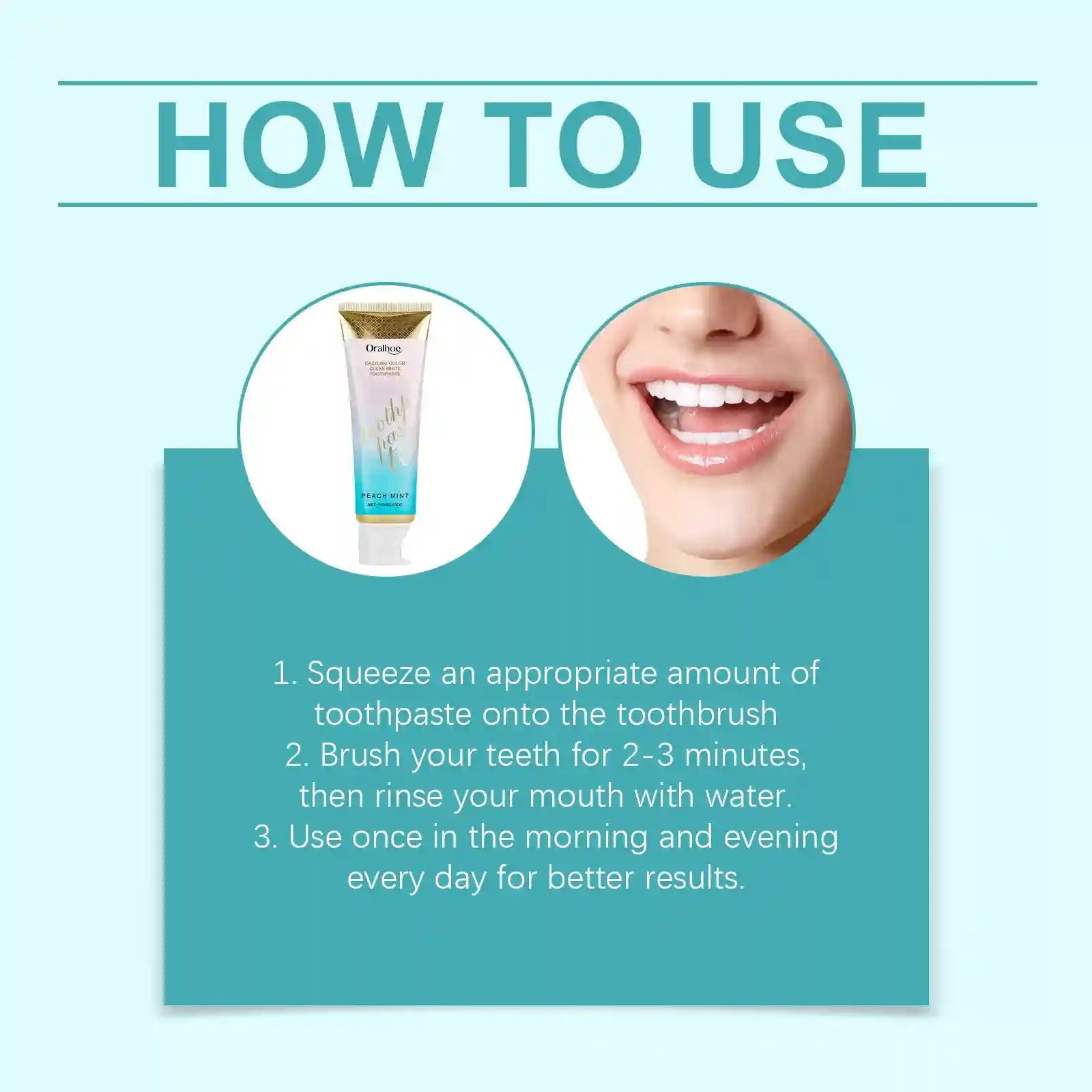 Tidesmit Radiant Whitening Toothpaste tube showing deep stain removal and refreshing mint oral care benefits