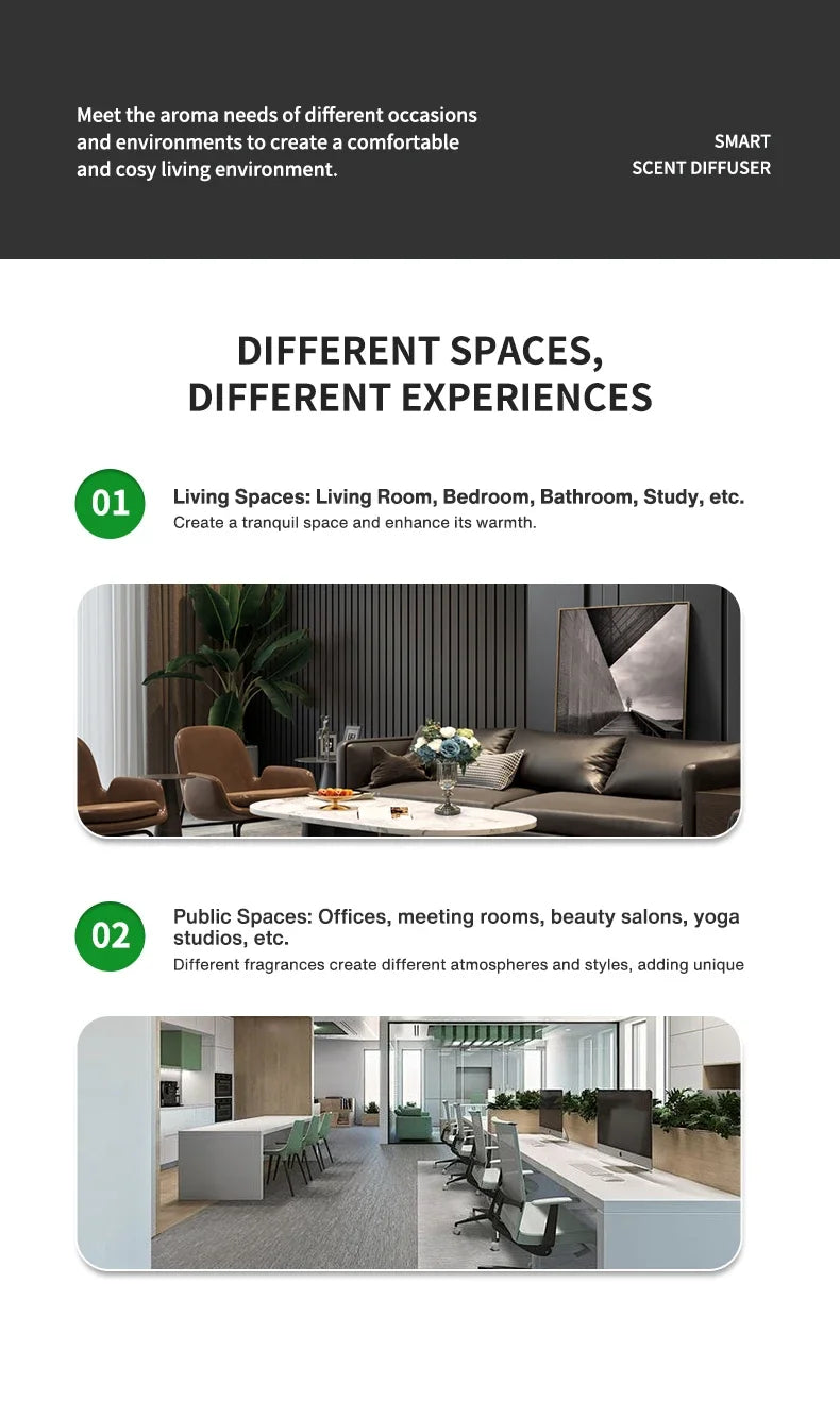Smart Electric Essential Oil Diffuser Smell Distributor Fragrance Diffuser 200m³ Waterless Scent Air Freshener for Home Hotel