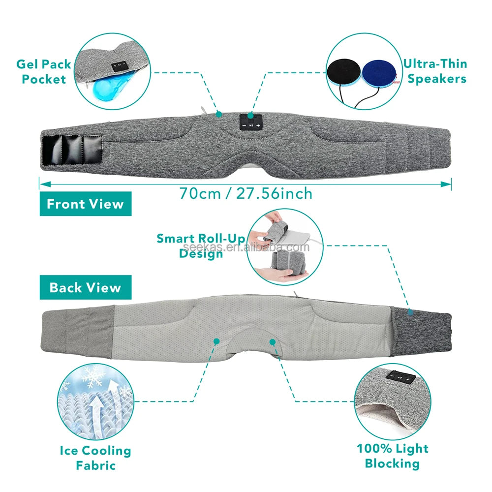 Bluetooth Sleep Mask with Integrated White Noise Headphones Tidesmit