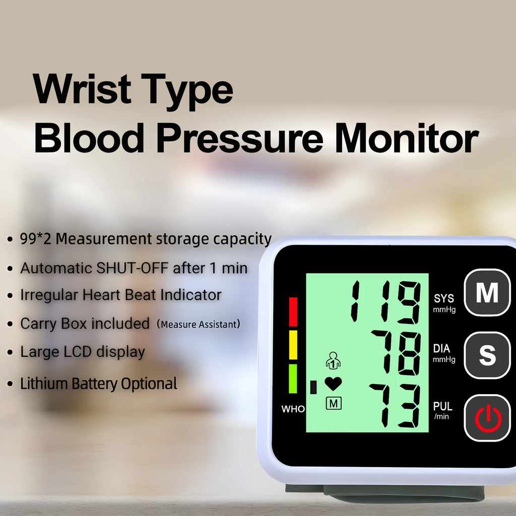 Smart Electronic Bp Monitors High Accurate BP Monitors Wrist Blood Pressure Monitor Tonometer Digital Sphygmomanometer