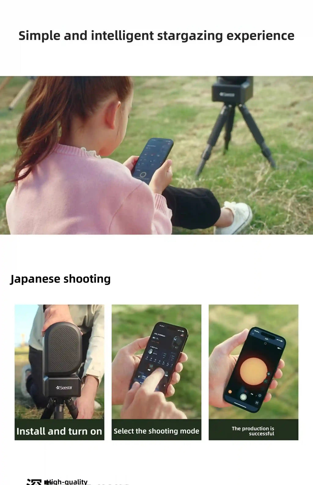 Seestar S50 Smart Telescope | All-In-One Digital Stargazing Kit Tidesmit
