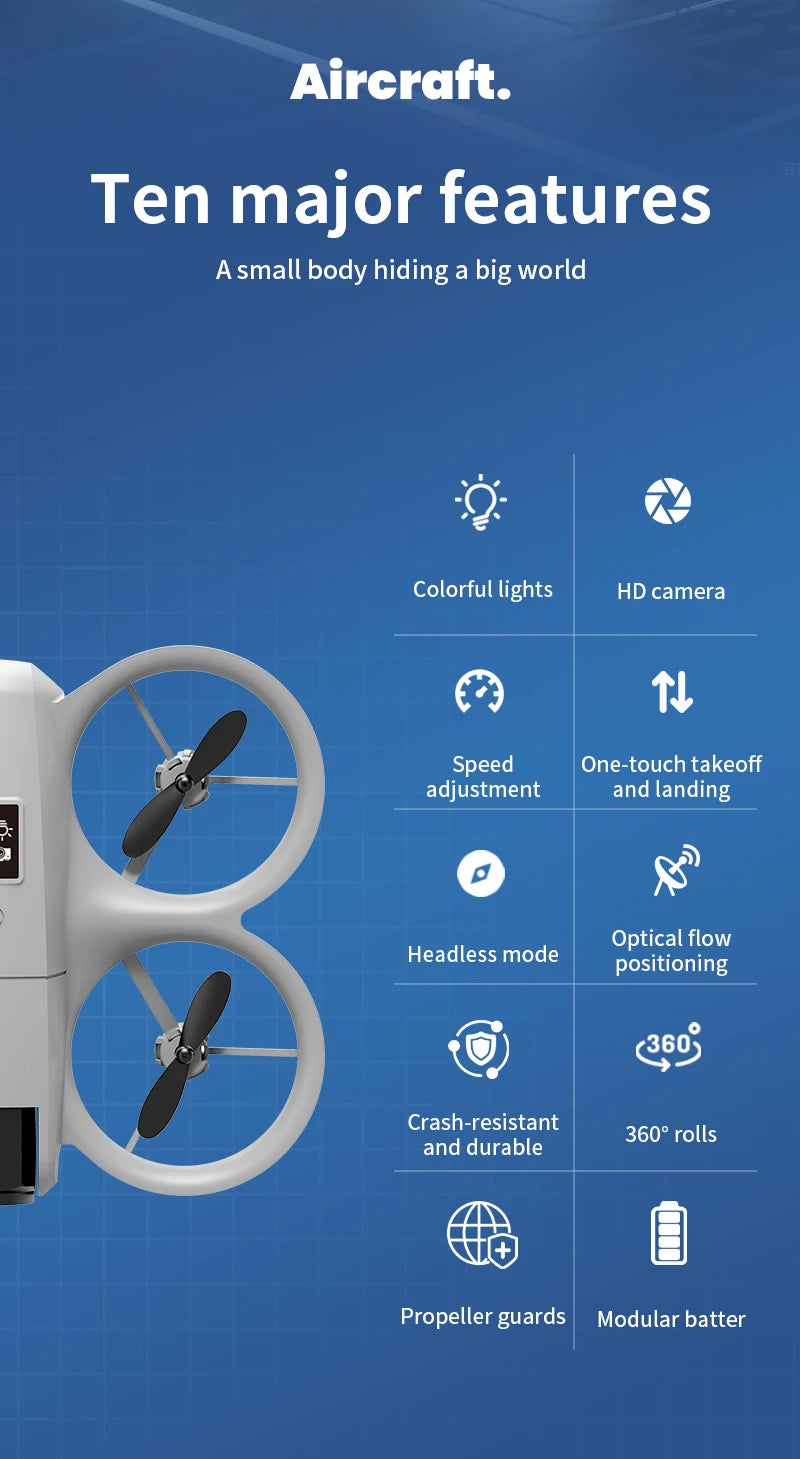 4K FPV Camera Drone H135 - Foldable RC Quadcopter with Wide Angle Lens Tidesmit