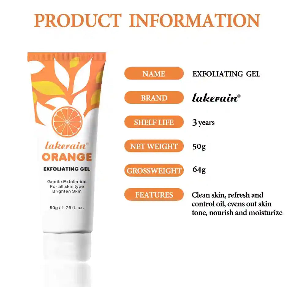 Orange Exfoliating Gel for Radiant Skin - Natural Brightening Treatment Scrubs Treatments Tidesmit