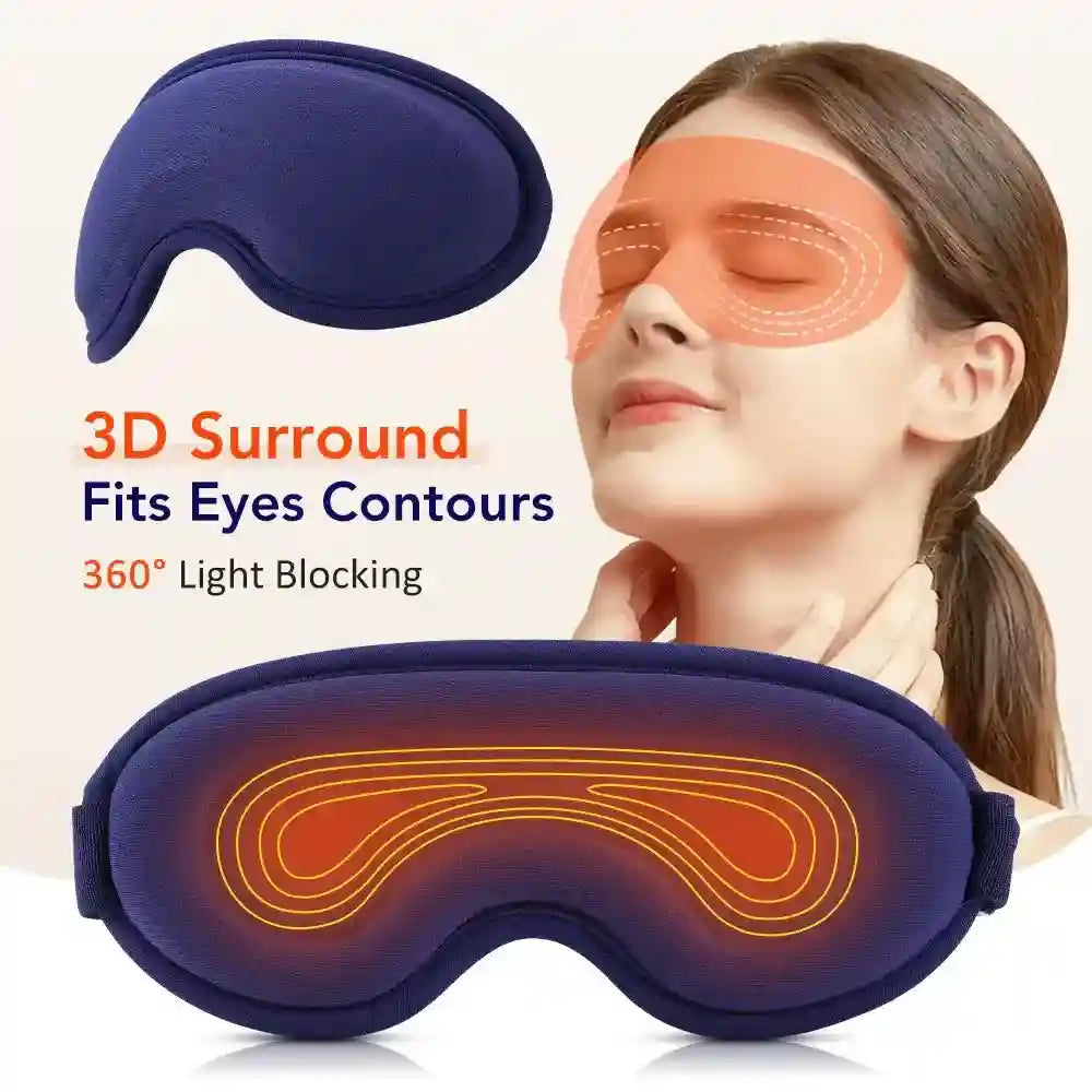 Electric Steam Eye Mask with 3D Vibration Massage - Blue Eye Massage Instrument Tidesmit