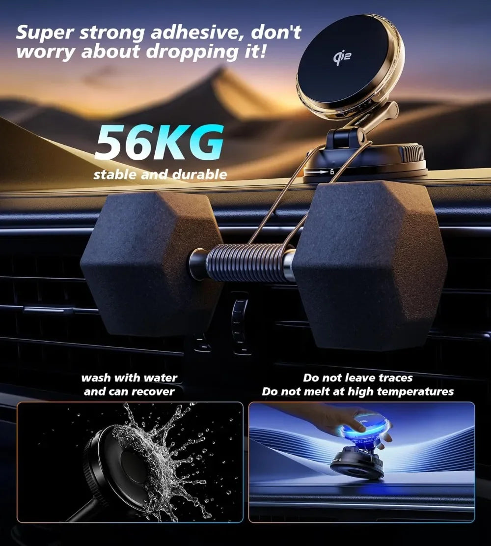 Magnetic Wireless Car Charger with Cooling Fan for iPhone 15-17 Tidesmit