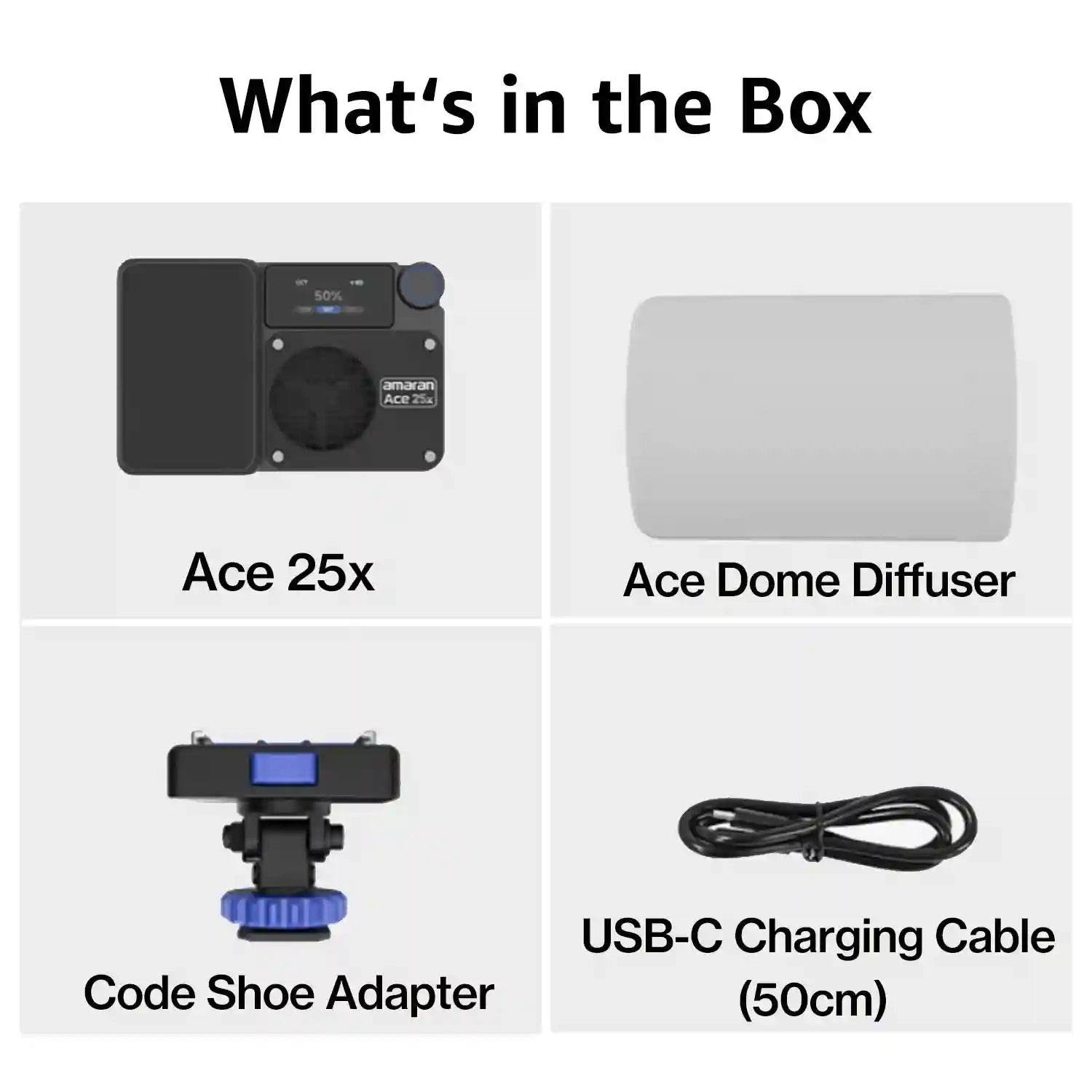 Amaran Ace 25x Pocket Bi-Color LED Video Light for Content Creators Ace 25x Charcoal Tidesmit