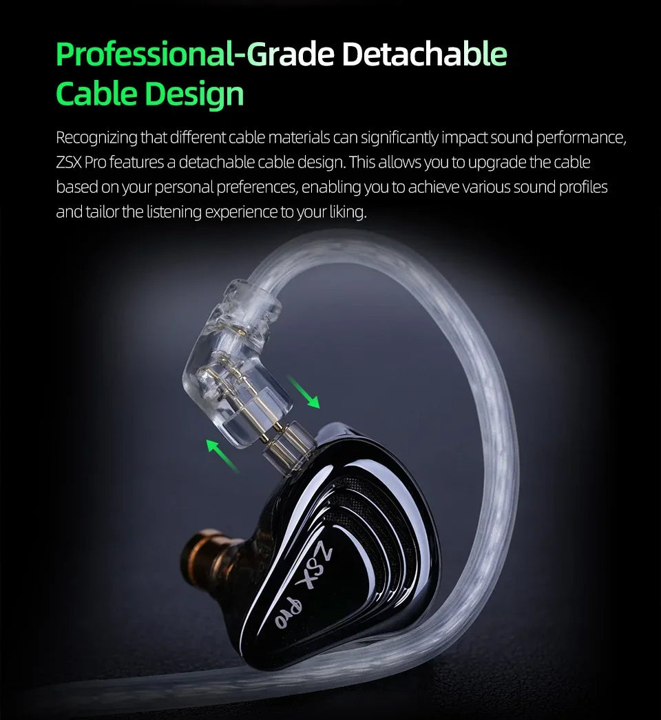 KZ ZSX Pro Hybrid 1DD 5BA In-Ear Monitors by Tidesmit Tidesmit
