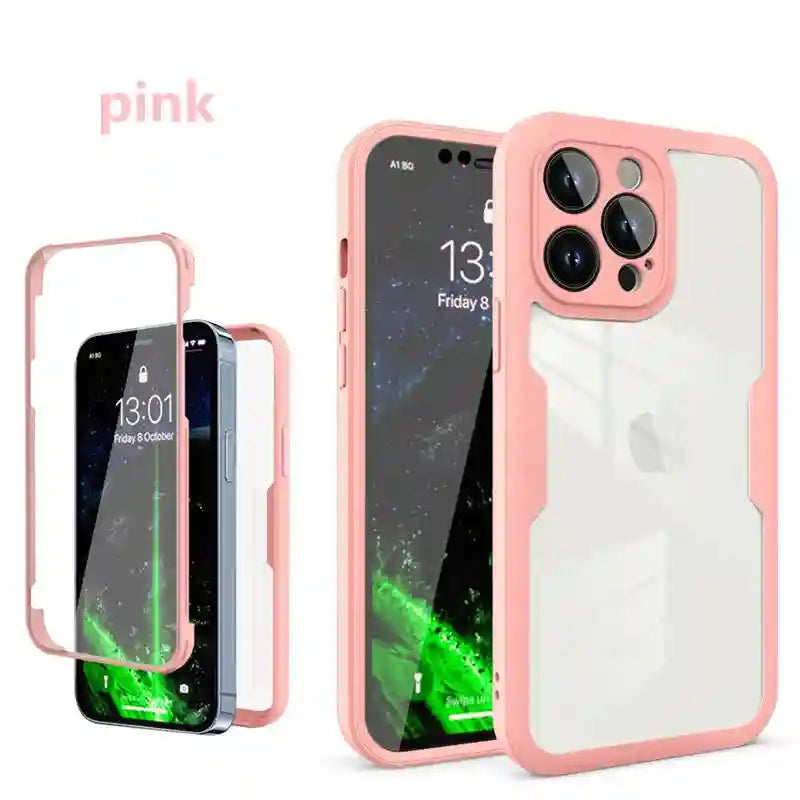 iPhone 16 Pro Full Body Shockproof Clear Case with Screen Protector Tidesmit
