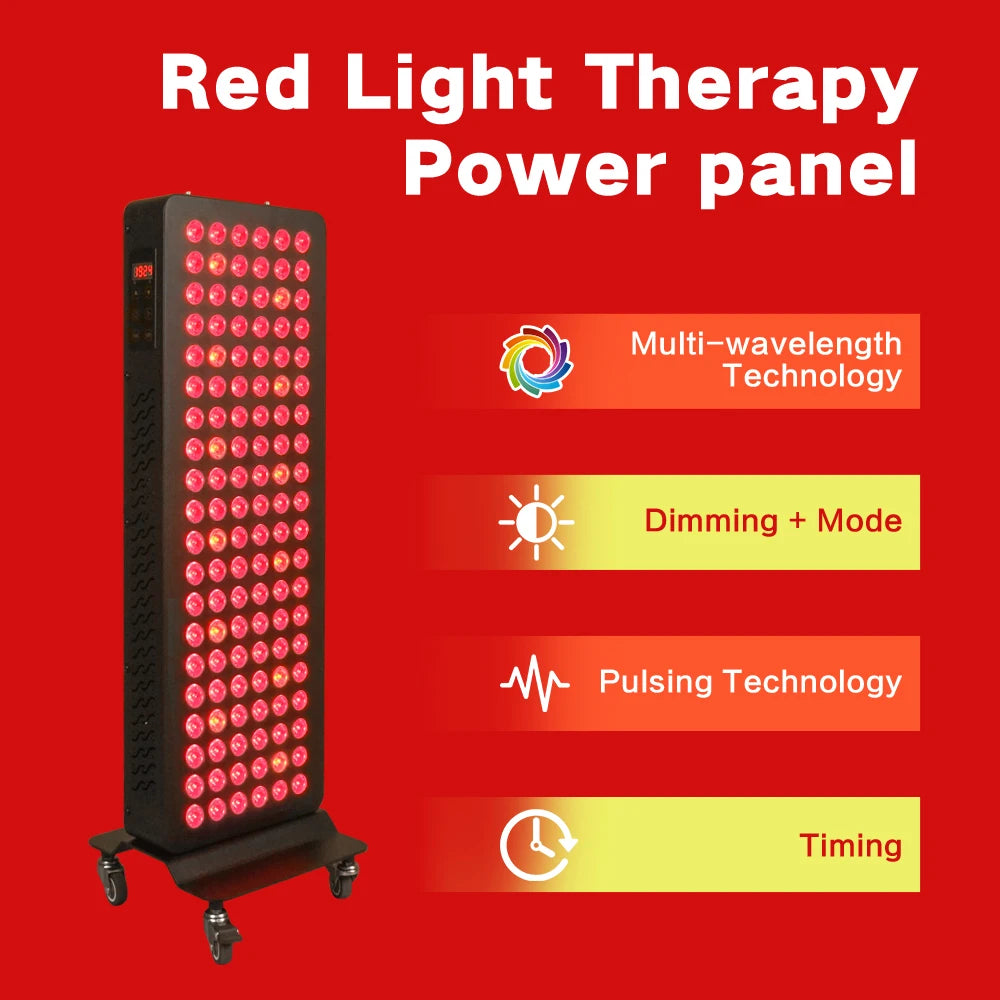 Medical Grade Red Light Therapy Panel For Face Body Dual Chip 630 660 670nm & 810 830 850 1060nm Near Infrared LED Beauty Device