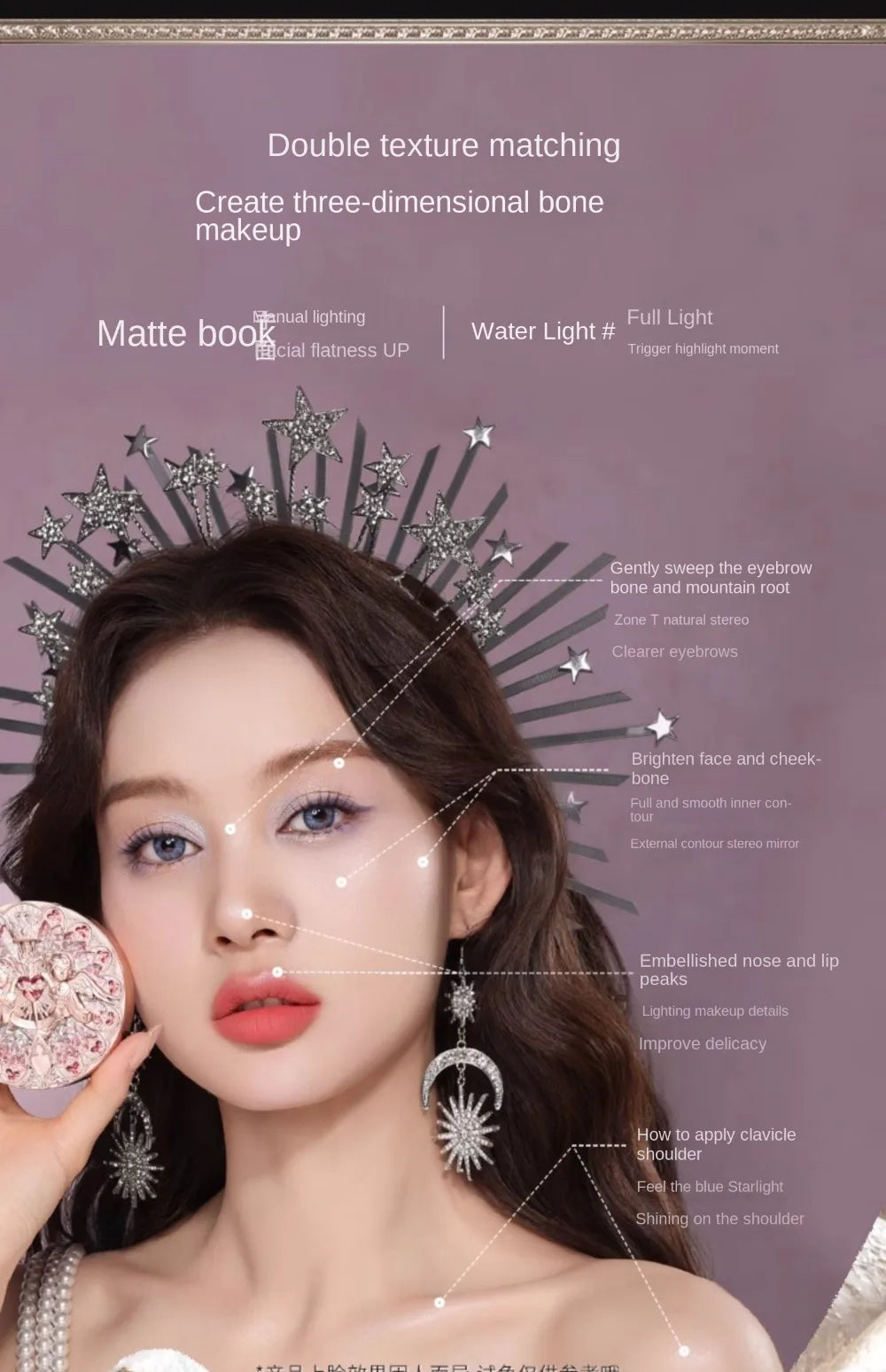 Tidesmit Flower Knows Little Angel relief highlighter palette texture close-up for radiant face makeup
