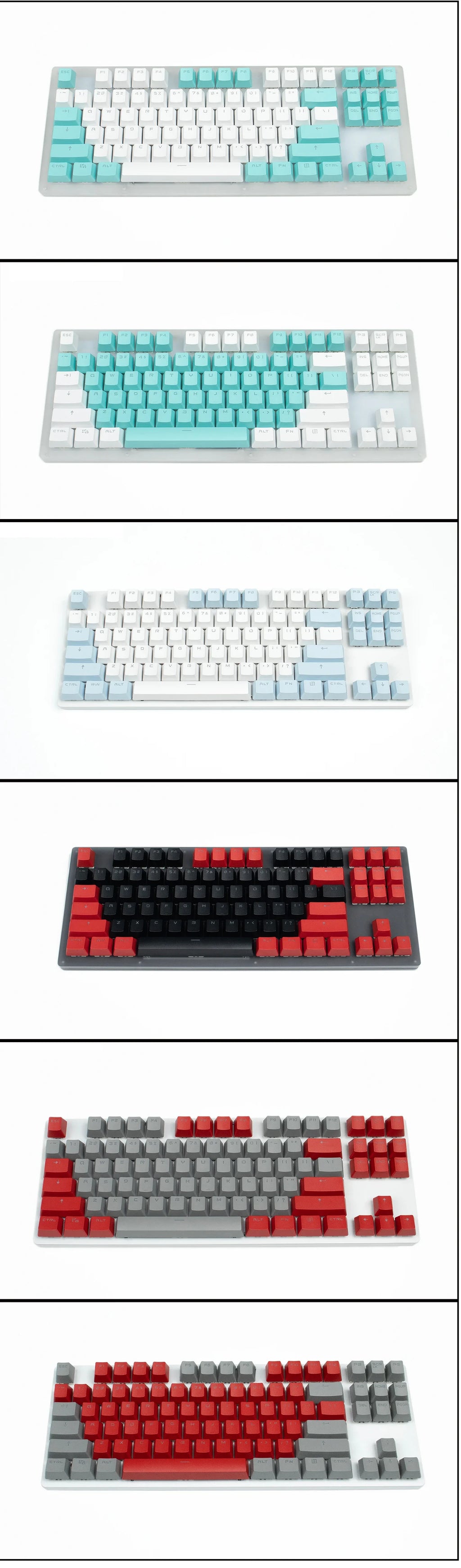 104 Key OEM Backlit Keycaps Set ABS Keycaps Double Shot Cyan White Key Caps for Mx Cherry Gateron Switch Mechanical Keyboard Kit