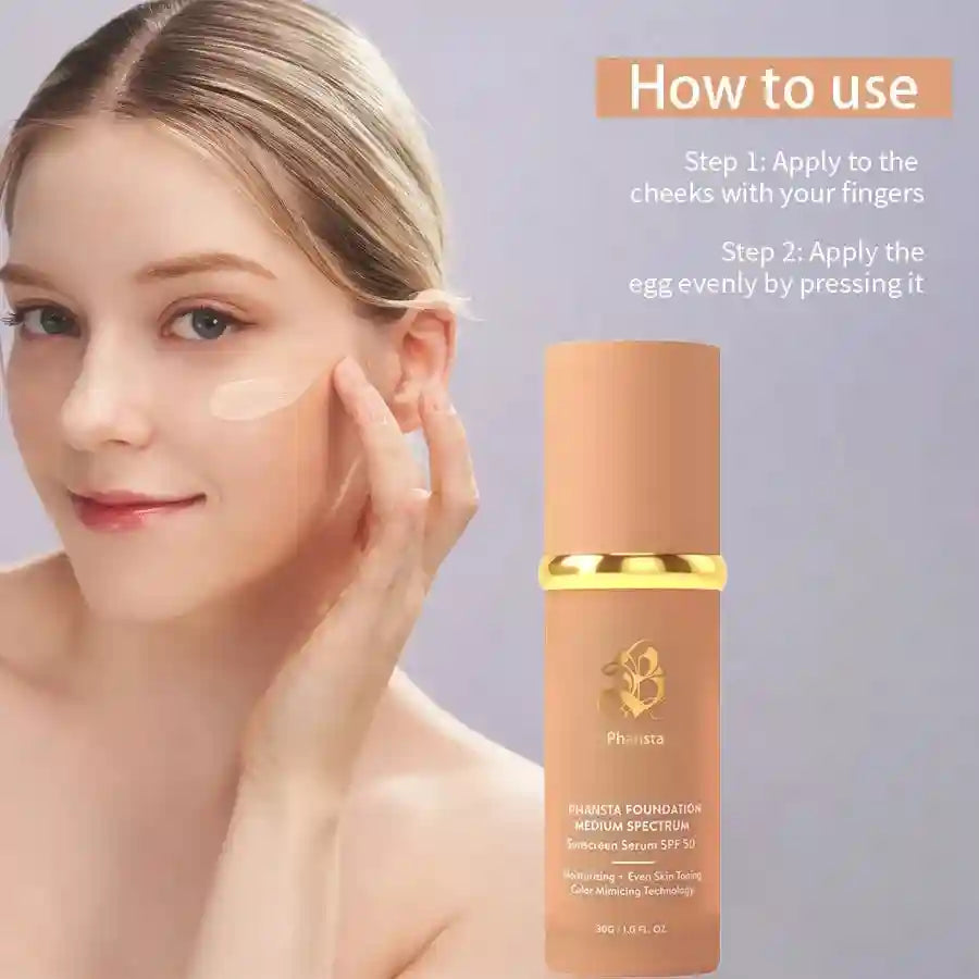 Tidesmit 4 in 1 hydrating foundation with SPF 50 plus full coverage waterproof face makeup texture close-up