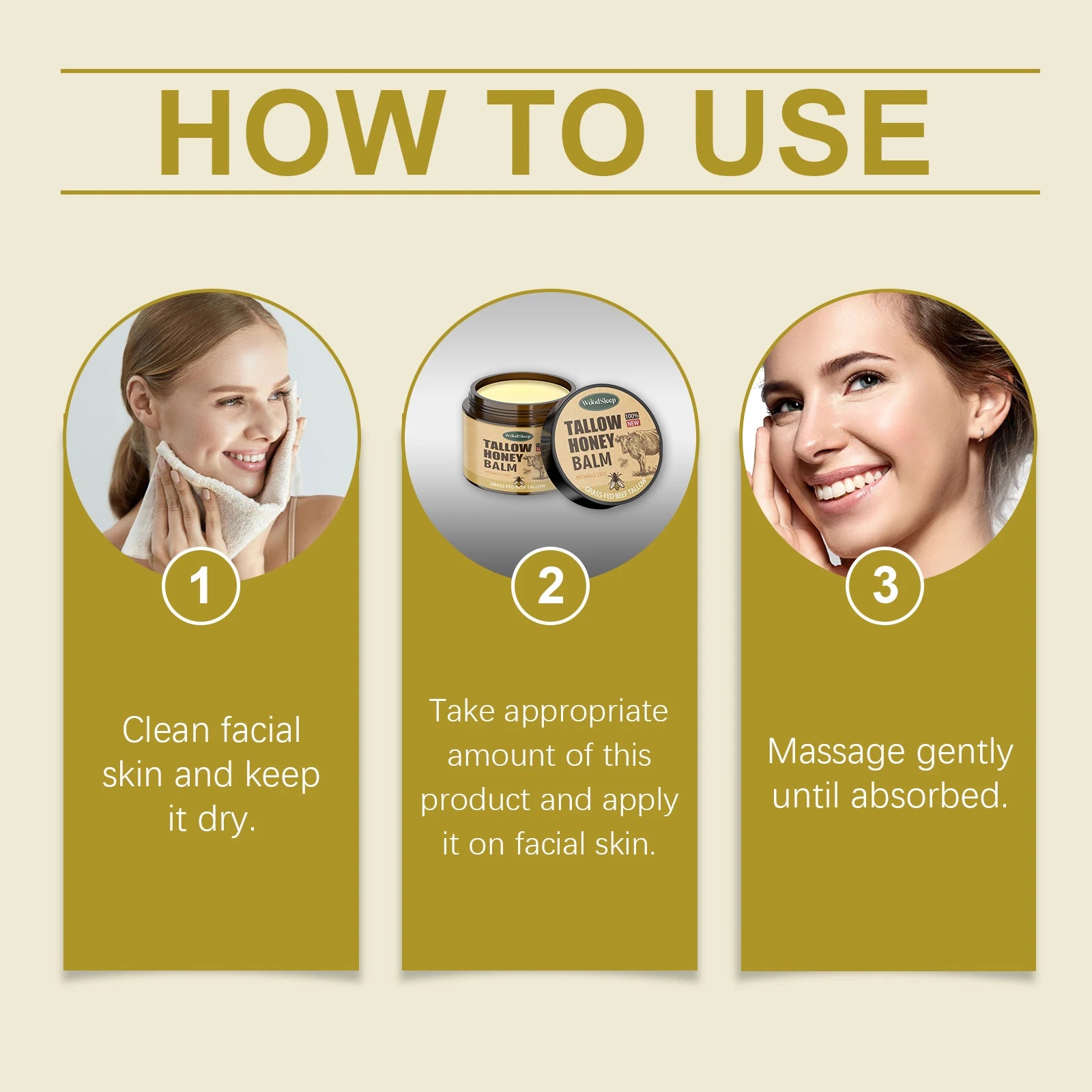 WOODSLEEP Tallow Honey Balm Powerful Moisturizing Keep Skin Moist Smooth Relieve Dryness Easy To Absorb