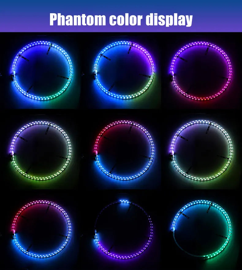LED Car Hub Ring Light - Sound Reactive Neon Wheel Light (15.5-17 inch) Tidesmit